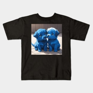 Cute blue puppies Kids T-Shirt